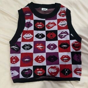 Cute Lip Pattern Crop Top from Garage Clothing (Only worn once)